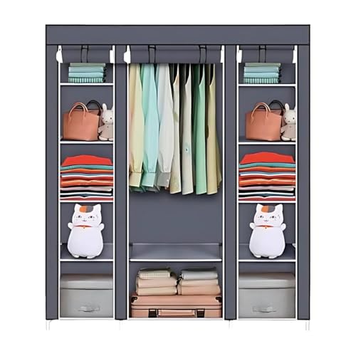 La mejor selección de Closet armable - los preferidos. 42 K PRACTIKSA Rack Armario Organizador Armable de 12 Secciones Closet Portatil de Tela y Aluminio Moderno para Hogar e Interior Color Gris