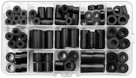 Nylon Flat Washers Nylon Industrial Plastic Round Tubes 70pcs M3 X (2-10mm) Nylon Spacers Standoff White Round Washers Kit Acrylic Industrial Plastic Round Rods Black Nylon Washers - View #3