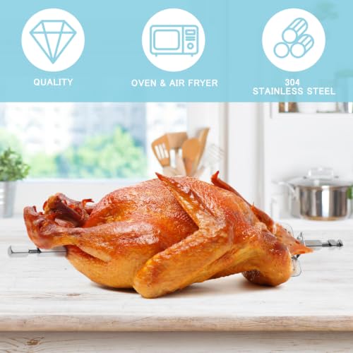Image of DOITOOL Stainles Steel Air Fryer Fork, Air Fryer Accessories Replacement Parts, Roast Chicken Fork Fish Meat Grilling for BBQ Home Kitchen Outdoor, 9.8 inchL x 1.9 inchW