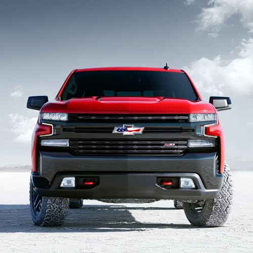 Image of Autogem 2014-2015 Silverado 1500 Grille Emblem Chrome USA Flag LED Lighted Badge