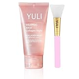 YULI Collagen Overnight Wrapping Peel Off Face Mask, Overnight Collagen Face Mask Easy Peel Off Facial Mask Skin Care Night Mask, Reduce Fine Lines & Dullness, Anti-Aging Skin Car
