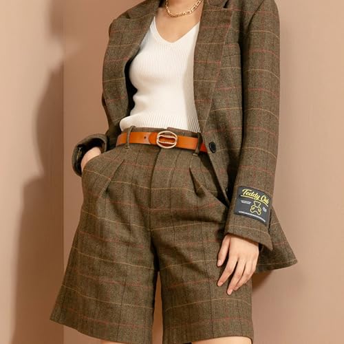 Image of Aurolran Women's Fashion Classic Metal Buckle Leather Belt with Jeans Dress