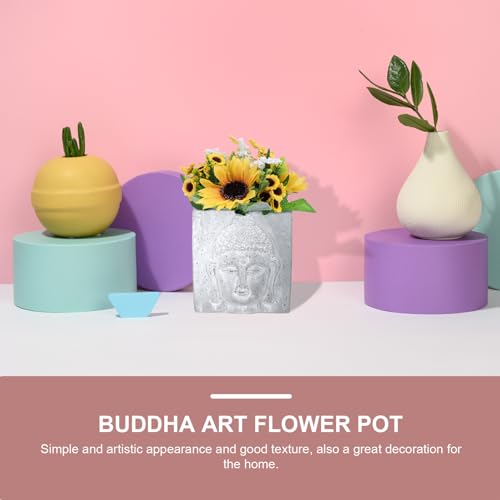 Pot de fleur Bouddha ciment cache-pot succulentes pour decoration maison - 3