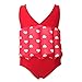 Sunenjoy Bébé Fille et Garçon Combinaison Flottante Protection Solaire UV Maillot de Bain Float Costume avec Flotteurs Ajustables pour Enfants Apprendre à Nager 6 Mois - 5 Ans (3-5 Ans, Rouge)