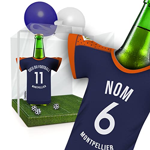 myfanshirt PERSONNALISE Montpellier Maillot de Football pour Convient à MHSC Montpellier Tricot personnalisé HSC Montpellier FC Cadeau Homme Mari surprendre ami Grand-père frère Cadeaux de noël FRFR