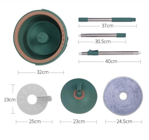 SHCHNA Bodenwischer Wischer Boden Wischmopp Und Eimer-Set, Flacher Bodenwischer Und Eimer Mit Wringer-Set Mit 4 Waschbaren Pads, Trocken- Und Nasswischer Wischer Boden Wischmop – Bild 3