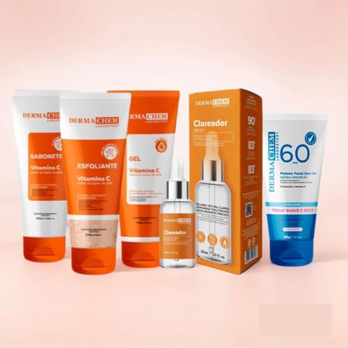 Kit Skincare Vitamina C Sabonete+Esfoliante+Gel Hidratante+Serum ...