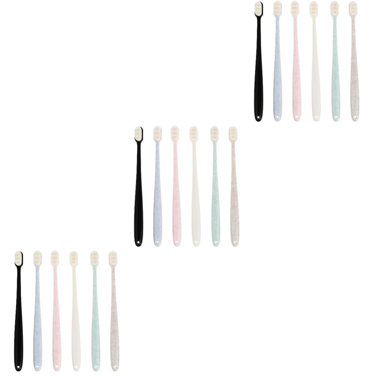 FOMIYES 3 Set Di Materiali Morbidi Spazzolini Da Denti Per Adulti Setole Per La Pulizia Dei Denti Per Uso Quotidiano 6 Pezzi * 3