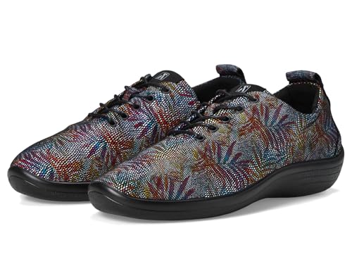 Arcopedico Women's Lanin Sneaker, Black Palm Multi, 6