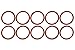 Produktbild 10x O-Ring 34,9x4,2mm kompatibel für DeLonghi Brühgruppen Brüheinheiten ECAM ESAM ETAM EAM EPAM Rot Silikon Dichtung Innen 34,9mm Außen 43,3mm