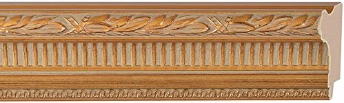 CountryArtHouse Picture Frame Moulding (Wood) 100ft bundle - Ornate Gold Finish - 2.75" width - 1/2" rabbet depth
