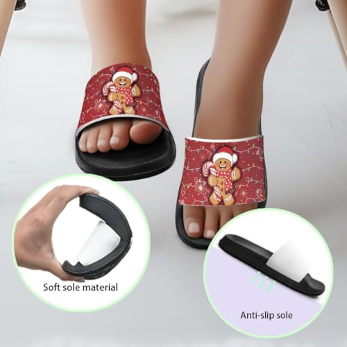 Image of Unisex Slides for Girls Boys Comfortable Slippers Slides Non-slip Shower Shoes House Fashion Thick for Indoor & Outdoor Gifts