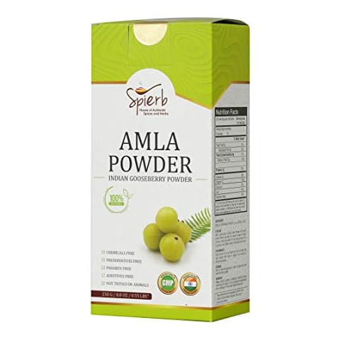 Spierb Amla Powder - 250 gm Immunity Enhance Keto-Friendly Indian Gooseberry Powder Super Food - De-seeded Non-Irradiated for Hair Growth NO Preservatives Non GMO - Pure Emblica Officinalis/Amalaki Cover