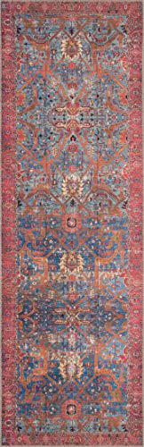 Loloi Ii LORELQ-10BBRE7696 Loren Blue/Red 7'-6 Inch X 9'-6 Inch Area Rug thumb #4