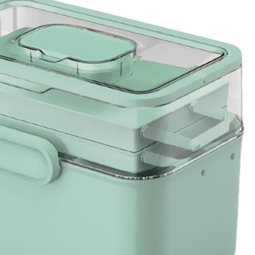 Boîte à pharmacie portable et conteneur pour accessoires de couture multifonction vert - 3