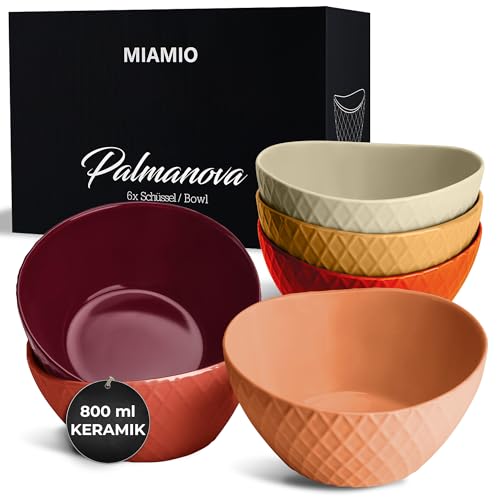 MIAMIO – 6 x 800 ml – Schüssel Set/Müslischalen Set – Moderne...