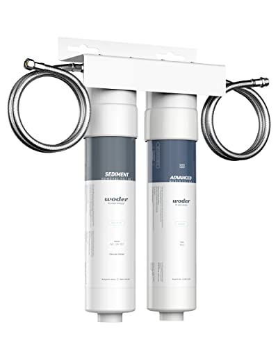 Woder WD-D-20M-G4-DC BOTH Pre-Sedimentation AND Advanced Filtration Under Sink Water Filter - Sediment, Sand, Scale, Chlorine, Heavy Metals, and PFAS Removal - Direct Connect Fittings - USA Made