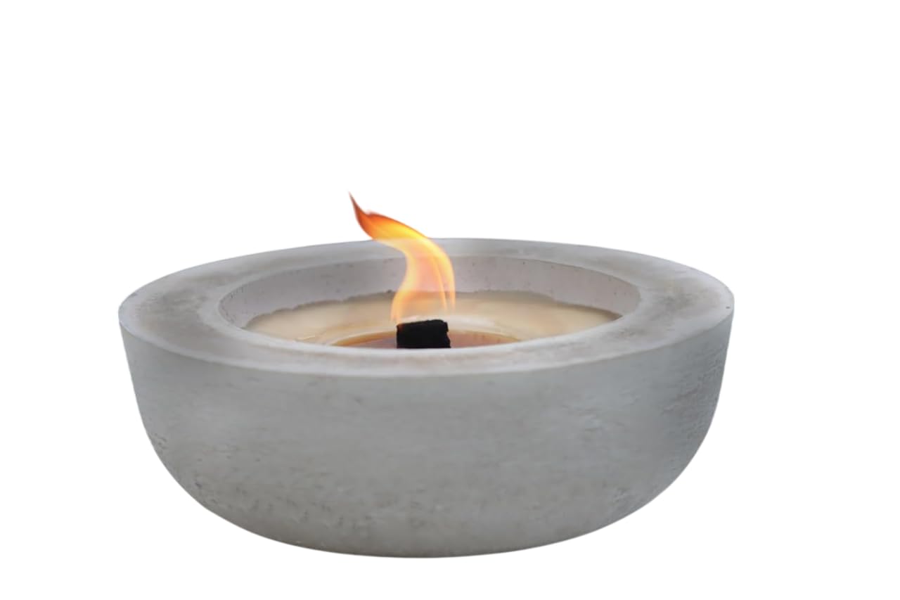 Beton Outdoor Kerze mit Dauerdocht Flamme, Brenndauer verlängern mit Wachsresten, Tischfeuer, Balkon,Gartenfackel von Gedankenwunder Manufaktur
