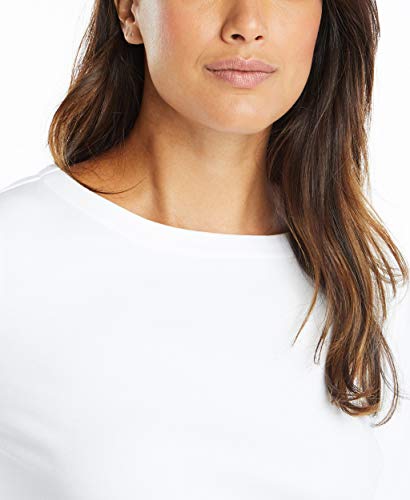 Nautica Women's Solids and Stripes Boatneck 3/4 Sleeve 100% Cotton Shirt4