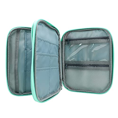 Jorisha Knitting Needles Case Crochet Hooks Organizer Zipper Bag,Portable Travel Storage Pouch Bag For Carrying Circular Knitting Needles,Crochet Hooks,Knitting Accessories,Sewing Tools(Green Lily) #TOP2