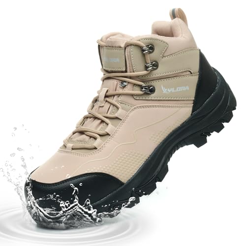 Image of Waterproof Steel Toe Boots for Men Wide Width Non Slip Work Boots Lightweight Slip Resistant Safety Shoes Indestructible Construction Composite Toe Sneakers