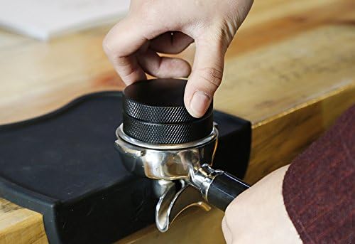 Coffee Distributor/Leveler Tool-New 3 Leaf Clover Base Palm Tampers Coffee Leveler Macaroon Tamper Proof for Espresso Coffee Grounds - 58mm (black)