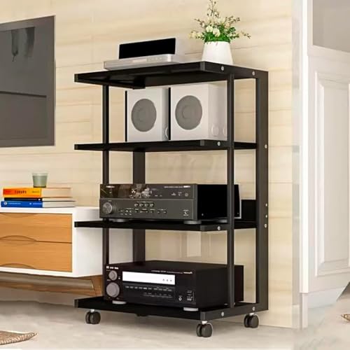 Support mobile composants audio robuste armoire multimédia blanche au sol