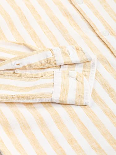 Image of Dennis Lingo Men's Striped Slim Fit Casual Shirt for Men with Spread Collar