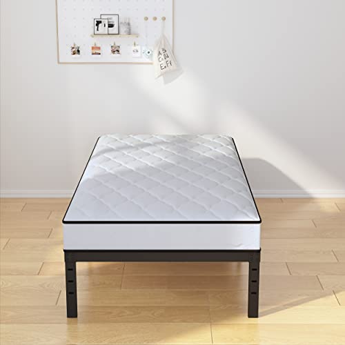 Emoda 14 Inch Twin Bed Frames No Box Spring Needed, Heavy Duty Metal Twin Platform Bed Frame, Noise Free, Easy Assembly, Black #TOP3