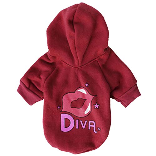 Watonic Dog Clothes,Hoodie Sweater Pets Warm Coat Jacket Clothing for Dogs Soft and Hoodie, Winter Coat, Cold Weather Clothes XS-L (S,Wine)