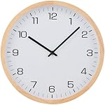 Horloge murale en bois - Élégant, moderne, simple, cadre en bois, facile à lire, circulaire, continu seconde main, intérieur, 30CM, Cadeau de chauffage ménager, naturel, moderne