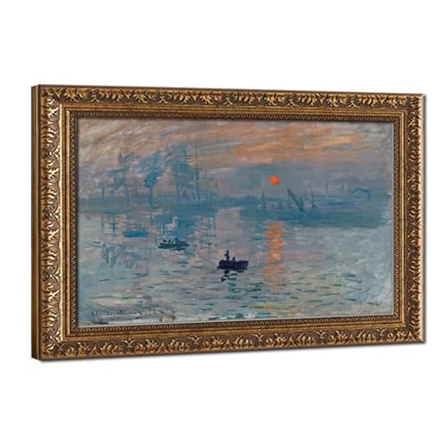 Toile tendue Monet Lever de soleil avec cadre haut de gamme 61x91