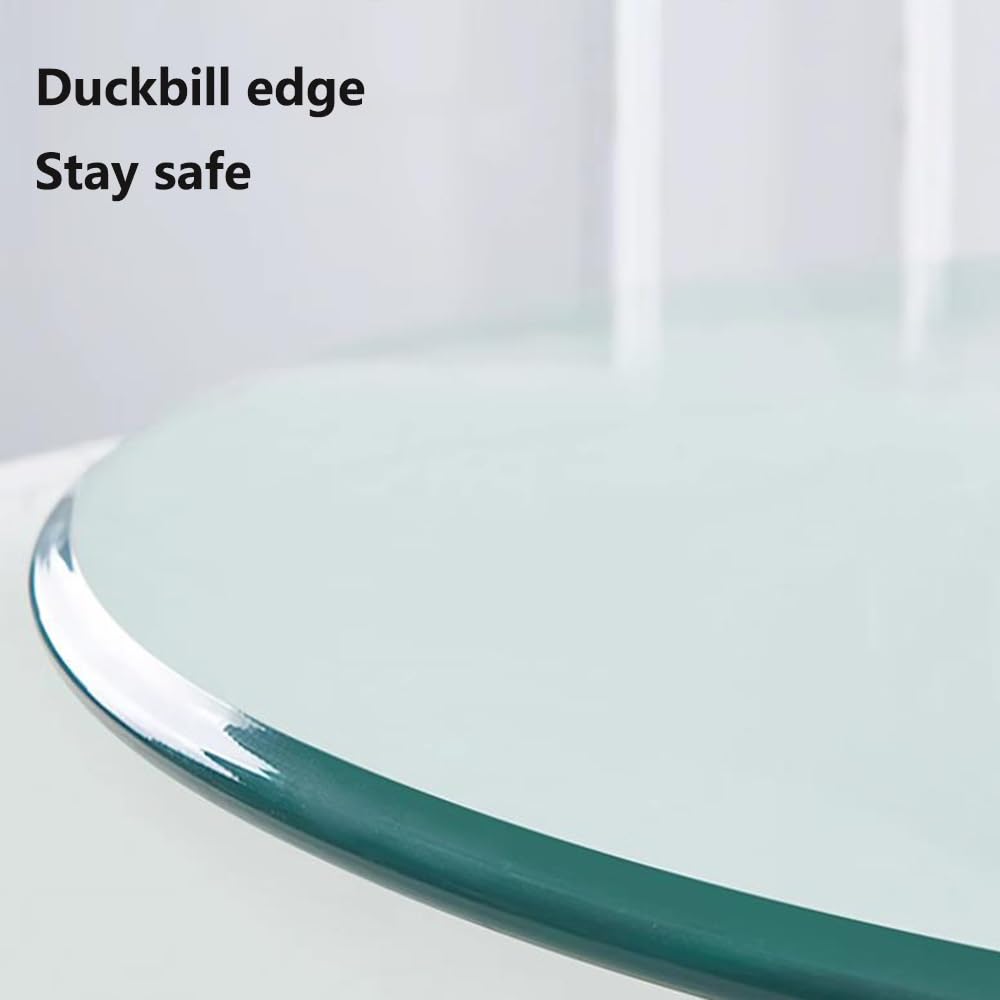 Plateau Tournant Rond en Verre Trempé De 76 Cm, Plateau De Service Épais De 10 Mm, avec Roulements Silencieux Et Rotation Fluide À 360° (70 Cm/27 Po)