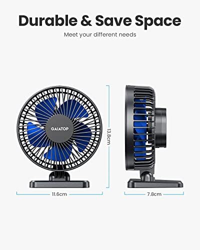 Gaiatop USB Desk Fan, Small But Powerful, Portable Quiet 3 Speeds Wind Desktop Personal Fan, Adjustment Mini Fan for Better Cooling, Home Office Car Indoor Outdoor Blue