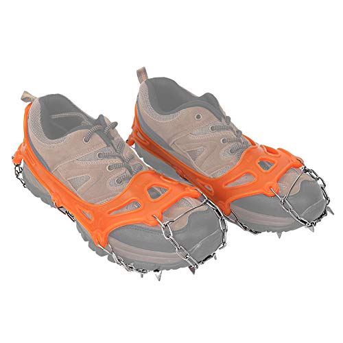 Cobertura para calçados de gelo, acessórios de escalada Grampos externos,(19 teeth orange, M)