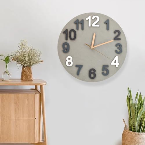 Gohytal Wall Clock, 30 cm Large Wall Clock, No Ticking Noise, Modern