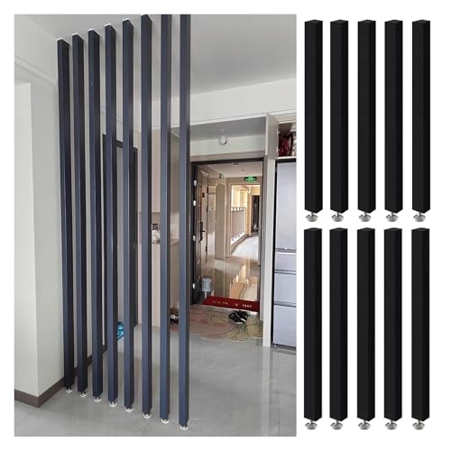 Adjustable Black Wooden Screen Partition Wall – Modern Indoor Decor