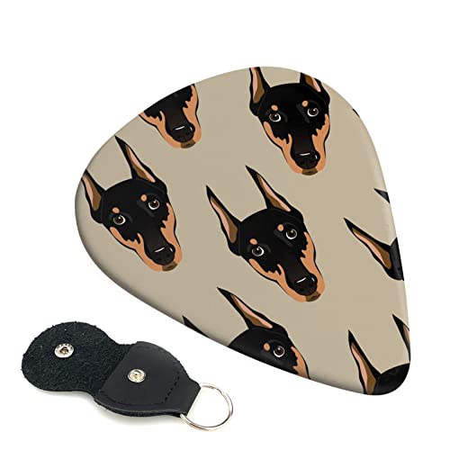 ギターピック 6枚セット 0.46mm 0.71mm 0.96mm エレキギター ベース用ピック ウクレレ ギター ABS素材 エレクトリック アコースティック 弦楽器 初心者 トライアングル ピック( ドーベルマンの顔 )