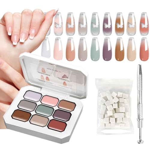 Esmalte De Uñas En Gel - 9 Colores De Esmalte En Gel Para Decoración - Esmalte Degradado Con Pinza Metálica Para Salón Y Hogar