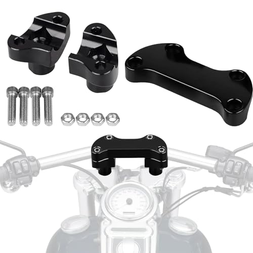Image of 1.25 inch Handlebar Riser Top Clamp Kit 1.5 Inch Tall for Harley Sportster Dyna Touring Street Glide Electra Glide Softail Street Bob Fat Boy Fat Bob Low Rider XL 883 1200 (Height: 1.5 inch, For 1.25 inch Bar)
