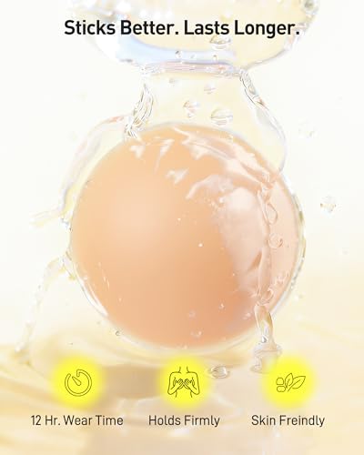 Image of Niidor Nipple Covers for Women with Lift Reusable Silicone Pasties Breast Petals Seamless Under Any Oufit for All Day Comfort