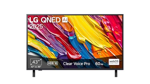 LG Fernseher 43QNED82A6B TV 43 Zoll (109 cm) 4K QNED AI TV (α7 Gen8 4K AI Prozessor, webOS 25, 60Hz) [Modelljahr 2025]