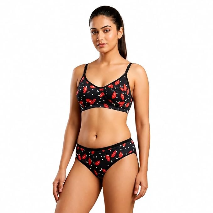 Image of Love Maker Bra Panty Set for Women | Beautiful Lingerie Set for Women for Honeymoon | Net Lace Lingerie Set | Panty Bra for Daily use | Sexy Look for Special Days Lingerie Sets.