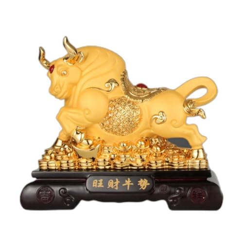 Ornement de buffle doré statuette élégante pour meuble de salon vide