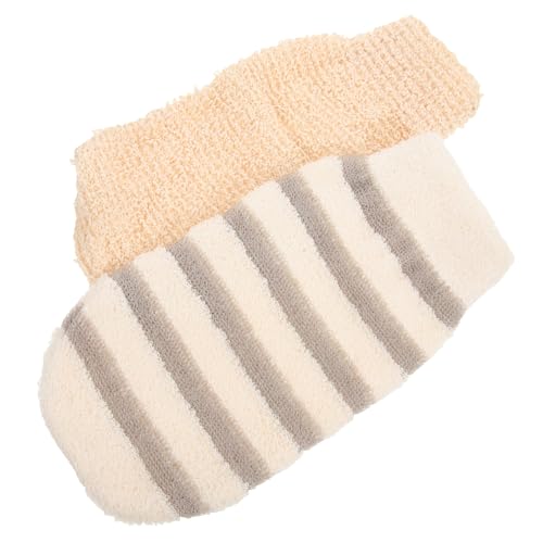 KOMBIUDA 2 Piezas Guantes de ducha trenzados de lino limpiar verter de tapa cuerpo exfoliating gloves manopla baño guante para fregar la piel guantes de espuma de baño entumecido