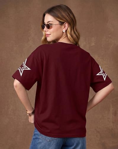 Image of AUSK Oversized T-Shirts || Printed Half Sleeve Tshirt for Womens