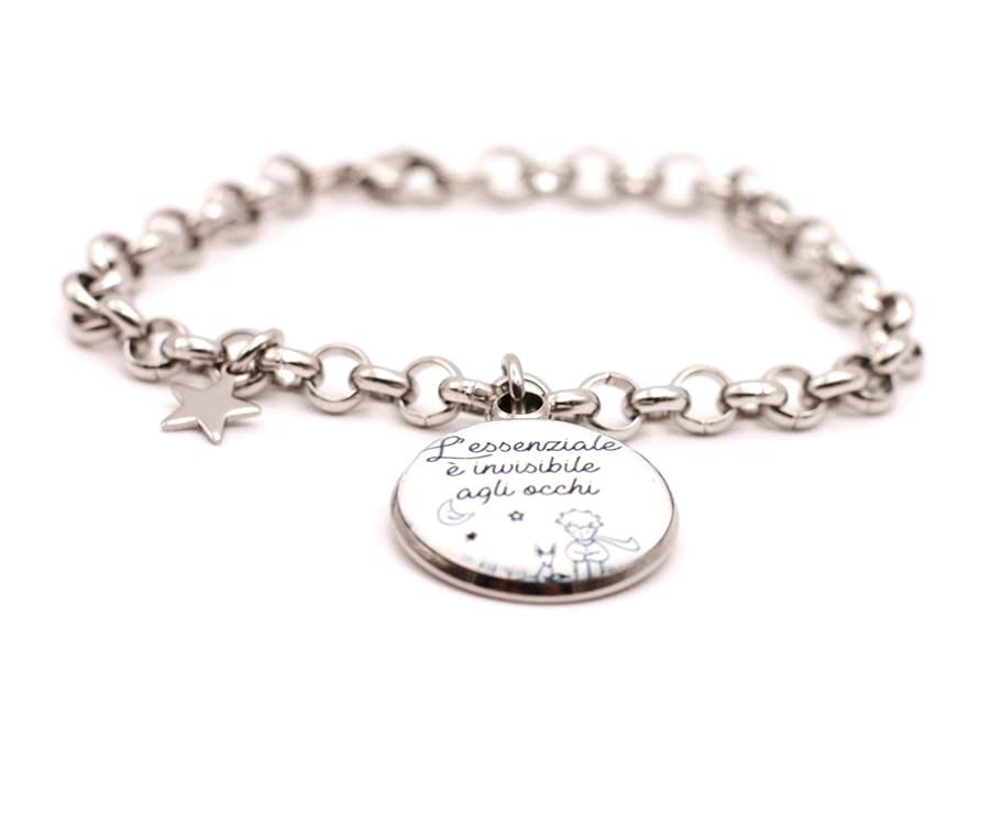 Bracciale Piccolo Principe - L'essenziale è invisibile agli occhi - Braccialetto in acciaio