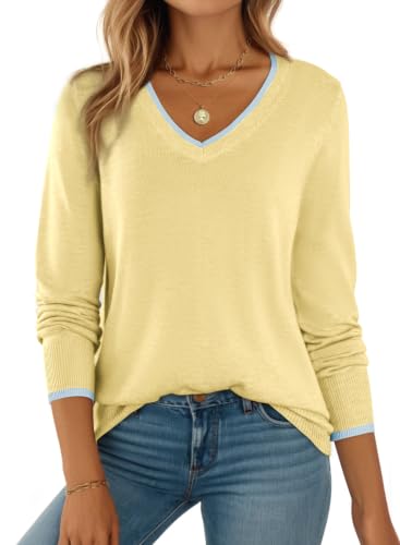 Image of Dokotoo Women's Wool Blend Crew Neck Casual Fall Sweaters Knit Tops | Lightweight,Long Sleeve,Fall Outftis,Dressy,Ribbed Hem,Business Casual Tops,Comfy Knit,Pullover,Basic Classic,Layer Clothes