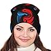 Fashion Beanie Caps with Adjustable Band Oversized Hat Cap Soft Touch Windproof Headwear Skull Cap for Ski Skat Travel, Multipurpose Scarf Hat, Tai Chi Yin Yang Red Blue