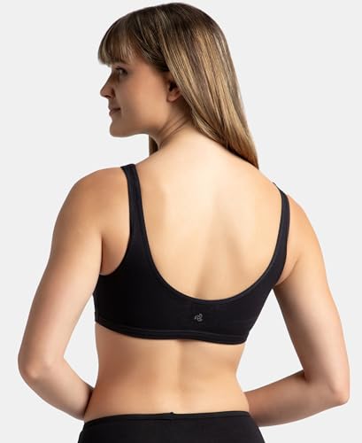 Image of Jockey 1550 Women Super Combed Cotton Elastane Stretch Slip On Lounge Bra with StayFresh Treatment